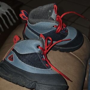 Nike ACG Blue and Red Boots with Layered Design